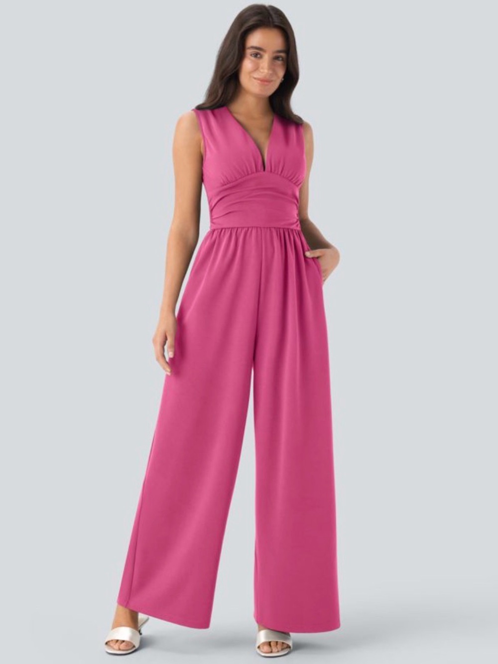 HALARA easy peasy hot pink jumpsuit